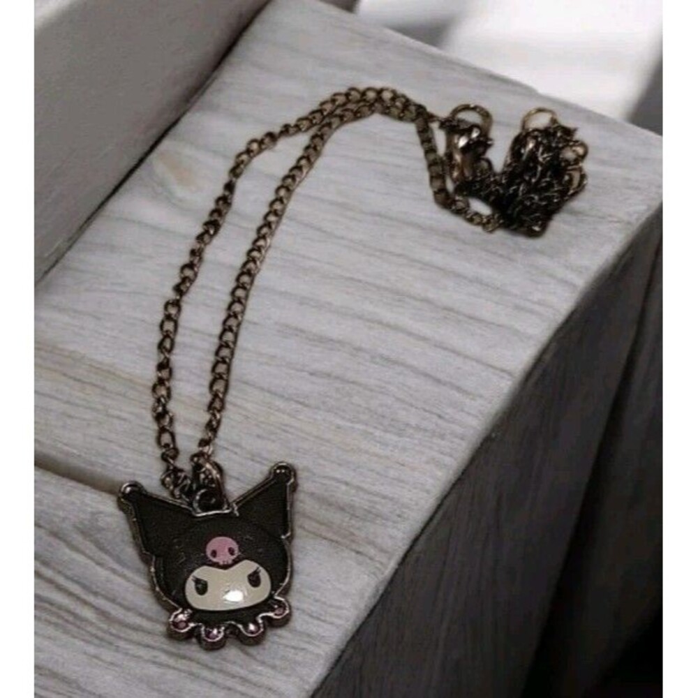 Sanrio Kuromi Gunmetal Necklace Pendant Signed